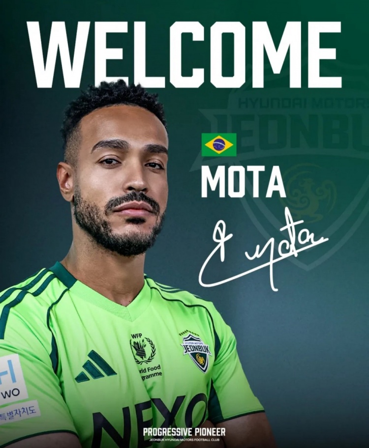 博鱼官网-巴西中锋布鲁诺·莫塔加盟全北现代，近期曾与申花传绯闻